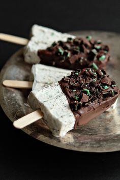 MintChocolatePopsicles #popsicles #cream #food #chocolate #ice #sweets