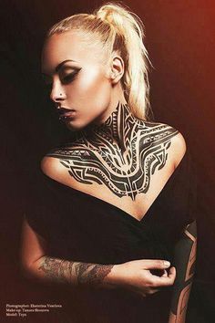 Maori Tattoo on neck