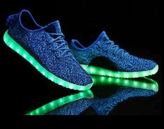 Light Up Shoes 7 Colors LED Flashing Luminous Light Up Shoes Blue Sneaker
