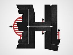 Dribbble - H by Chris Rushing #dropcap #lettering #letters #hell #letterforms #type #typography