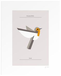 Lumadessa | European Robin - Silver (Dot Print) #print #poster #illustration