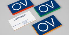 Openview branding corporate design blue Pentagram UK England London Mindsparkle Mag stationery blue marine typography designer business card