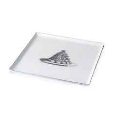 Jelly Plate Square Aluminium And Enamel White 27cm x 27cm