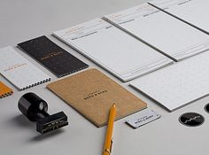 Berg & Berg : Lovely Stationery . Curating the very best of stationery design #white #orange #black #collateral #logo