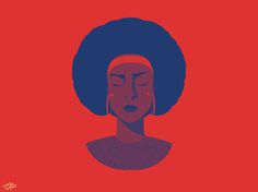 Lady Africa #red #woman #africa #african #bitmap #women #illustration #iconic #blue