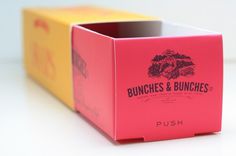 Bunches and Bunches Snaps Cookie Packaging #embossing #branding #touch #letterpress #box #soft #slide #cookies