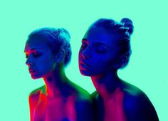 Discover vibrant neon-colored photography by Slava Semenyuta, capturing stunning portraits with bold, electric hues.