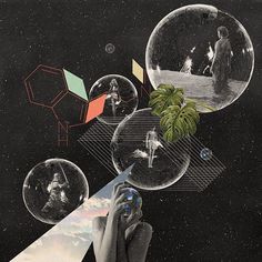 Bubbles #collage #art #design #bubbles #geometry #dmt #digital #vintage #ribofadam