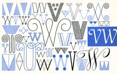 W, V, Embroidery Letterforms, Present and Correct
