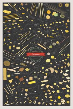 Increase Your Knowledge of Noodles with this Encyclopedic Pasta Poster #noodles #graphic #food #yummy #poster
