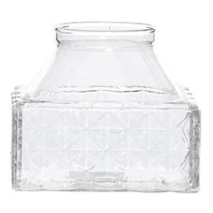 Emerson Glass Lattice Square Vase, 10 cm