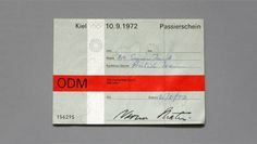WANKEN - The Blog of Shelby White » Ticket Passes of the 1972 Munich Olympic Games #modern #minimal #olympics #munich #german #ticket