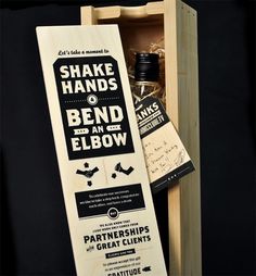 FPO: Shake Hands & Bend an Elbow Gift #alcohol #design #liquor #vintage #type