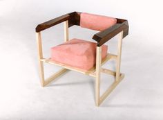 ArmChair Pink Creamson Fly Massive Millworks #fly-massive-millworks #wood #interior #armchair #modernism #furniture #maple #walnut #design