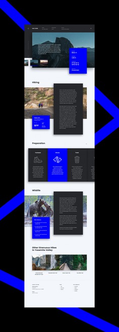 Landing page for Yosemite National Park