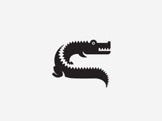 Crocodile Logotype #logo #logotype #animal #Crocodile #negative #brand #mark #symbol #sign