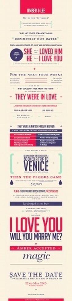 Save the Date on Typography Served #infographics #lee #amber #wedding #story