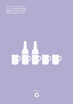 Recycling #recycle #mugs #cups #bottle #design #graphic #world #minimal #tea #poster #purple #recycling