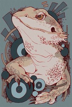 (komiti: 爬虫類シリーズ。 アクアリウムバスに持って行きます) #design #illustration #reptile #art #animal #lizard