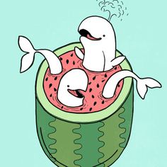 Whalemelon #art #illustration #whale #melon #cartoon