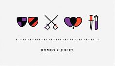 Iconic #design #graphic #icons #juliet #romeo #shakespear