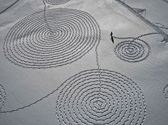 Eight Hour Day » Blog » The Best Thing I Saw Today • February 24, 2012 #concentric #snow #footprints #art #walking