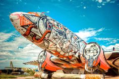 The Boneyard Project #airplanes #graffity #art #retired