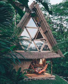 Home for the night. A bamboo house in Bali