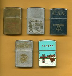 Illustrated Zippos #typetoy #etchings #alaska #vintage #lighter #zippo #metal