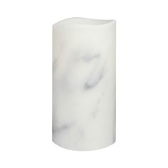 Carrara Marble Smooth Wax LED Flameless Pillar Candle, 8 cm x 15 cm