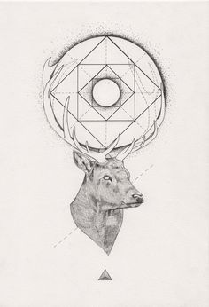 Tattoo Inspiration – (Geometric) Stag. A Peter Carrington illustration.
