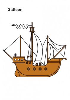 Print-Process / Product / Galleon #illustration #boat #poster
