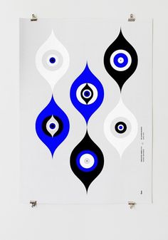 Eyes 02 #white #graphiquerie #type #poster #blue