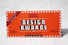 Travel + Leisure Design Awards 2011 Mailer - FPO: For Print Only #packaging #aeroplane #design #travel #template #typography