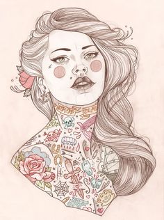 this isn't happiness™ photo caption contains external link #tattos #illustration #woman