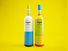 Simpsons-Mondrian-Wine-Packaging-04 #packaging #simpsons #wine #homer #marge
