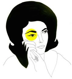 Maria Callas Signed Limited Edition Print by Figure1 on Etsy #yellow #graphic #black #illustration #portrait #maria #callas #lady