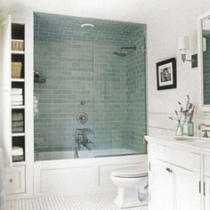 Small elegant kids' white tile freestanding bathtub photo in Phoenix with shaker cabinets, white cabinets, a one-piece toilet, white walls, an undermount sink and engineered quartz countertops