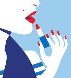 ILLUSTRATION Mitchell Clements #vector #girl #illustration #french #lipstick