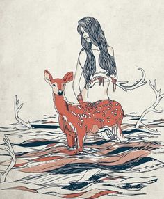 Flickr: Your Photostream #women #deer #river #nude