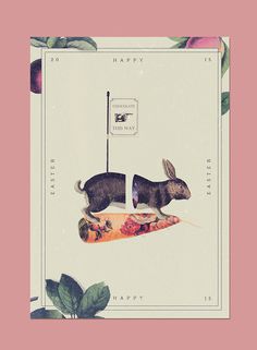 Happy Easter 2015 on Behance #carrot #bunny #pink #print #chocolate #vintage #poster #collage