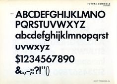 Futura Demibold type specimen. #type #specimen #typography