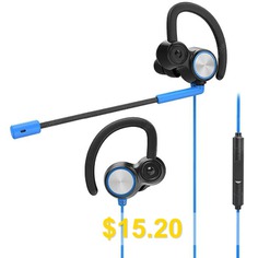 V6 #In-ear #Gaming #Earphone #Double #Speaker #Drive #3.5mm #Earbuds #- #BLUE