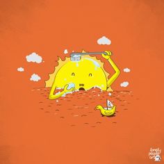 Lonelypeopleart :: drawing diary for lonely people - 15th July 2011Â : Sunbathe SubmissionÂ @Threadless #sunbathe #lonelypeopleart #drawing #art