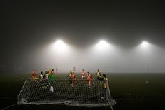 Your favorite photos and videos | Flickr #goal #fog #floodlights #grass #football