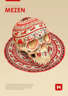 Styles of russian folk painting on Behance #mandala #red #pattern #black #skull