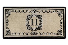 Create your own style with this decorative Border Coco Fiber Door Mat. Durable and beautiful, this mat keeps shoes clean to protect your floors from mud, dirt and grime. It is flexible, robust and durable. This mat provides exceptional brushing action on footwear with excellent water absorption. Specification - Monogrammed Double Doormat with (H-Letter). Product Dimensions - *36" x 72" x 1.5"