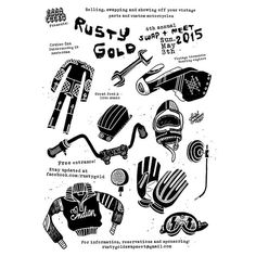 hand drawn, moto, Rusty Gold