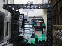 A Playground for Urban Dwellers/ Reuse of Milk Crates contemporary exterior #crate #space