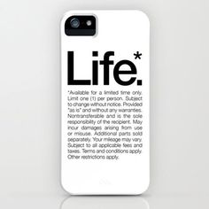 "Life* Available for a limited time only" White iPhone Case #inspiration #white #quote #helvetica #life